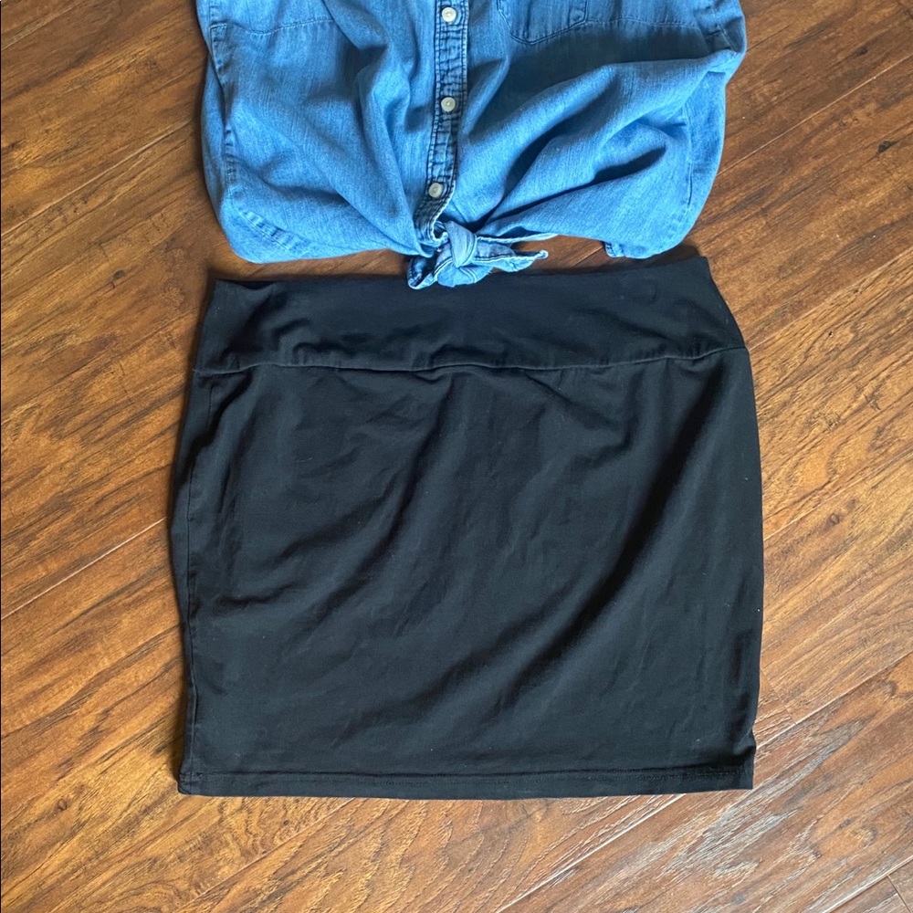 Black Cotton Skirt